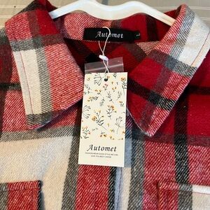 Automet Plaid Flannel Button-Up Shirt Lumberjack Style New w/ Tags